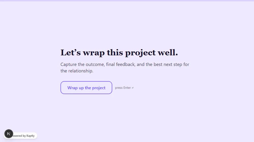 Project wrap-up — Built-in template