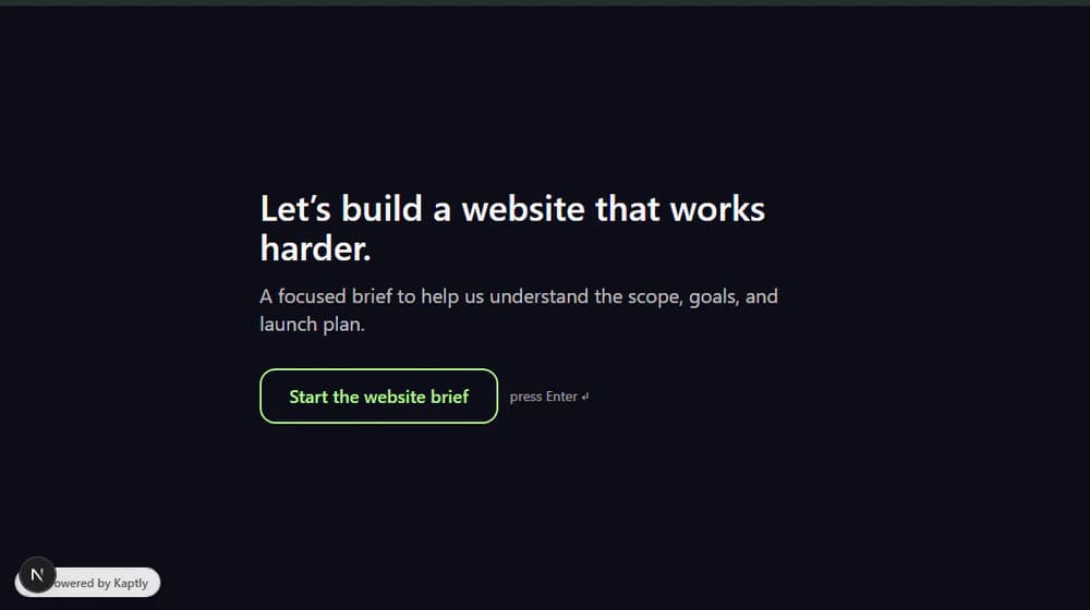 Website project — Built-in template